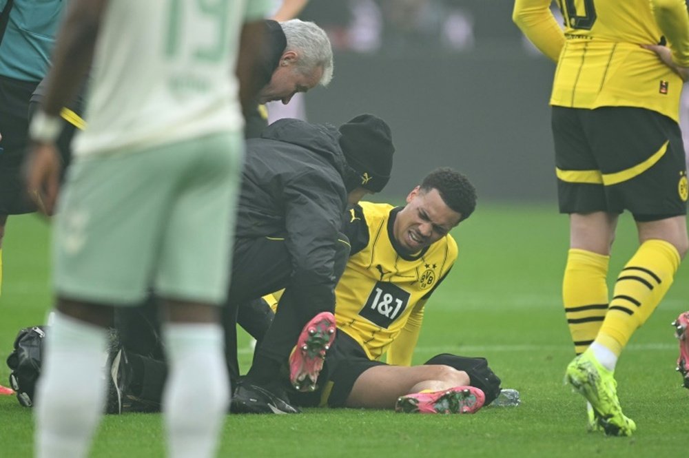 Nmecha was forced off the pitch in Dortmund's 2-2 home draw with Werder Bremen. AFP
