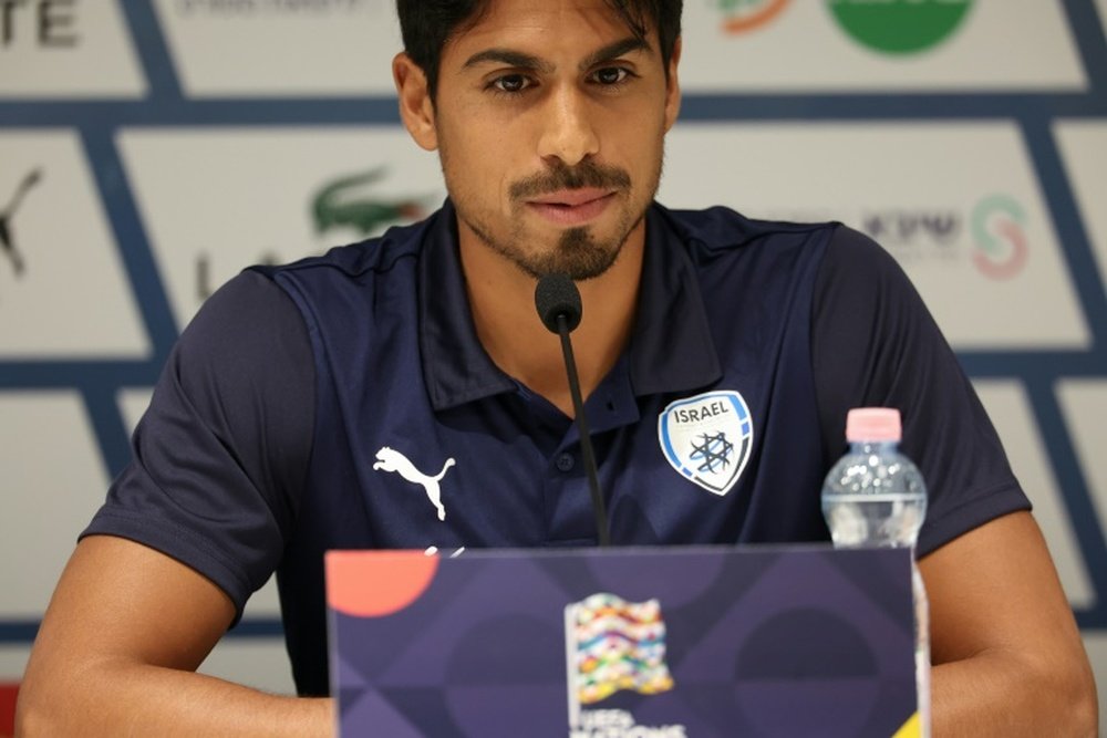 Dor Peretz spoke at Wednesdays press conference in Budapest. AFP