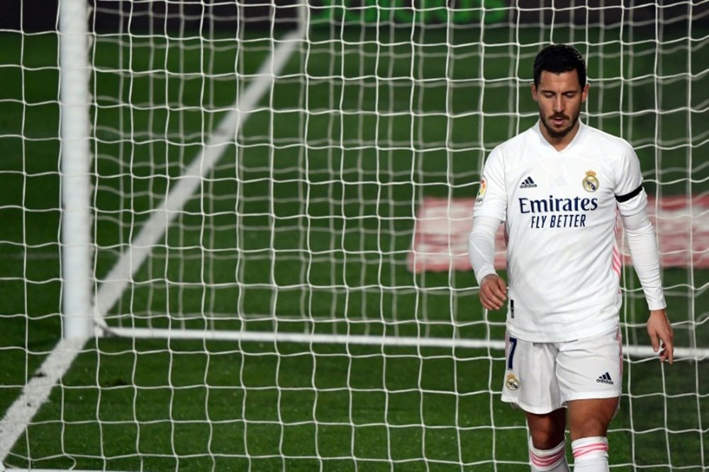 Eden Hazard went off injured in Real Madrid's game with Alaves. AFP