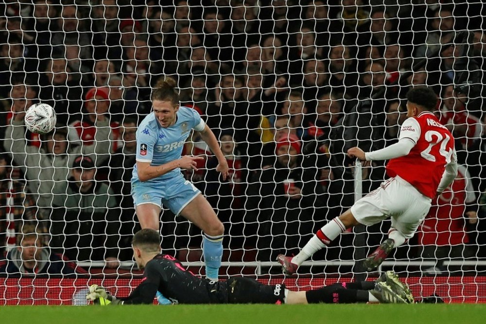 Nelson scored the only goal of the game for Arsenal after Leeds missed several chances. AFP