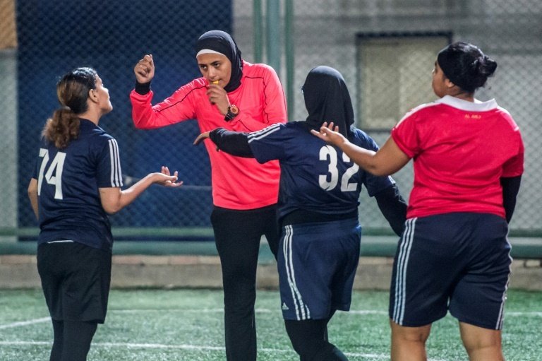 Female referees are slowly becoming more visible in Egypt. AFP