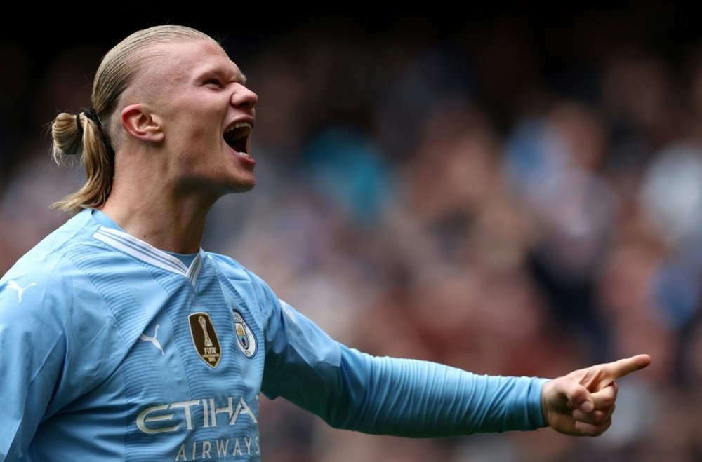 Erling Haaland is back on goal-scoring form for Manchester City. AFP