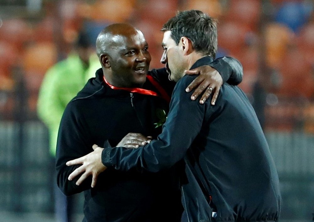 Mixed emotions for Mamelodi Sundowns coach Mosimane after cup win. AFP