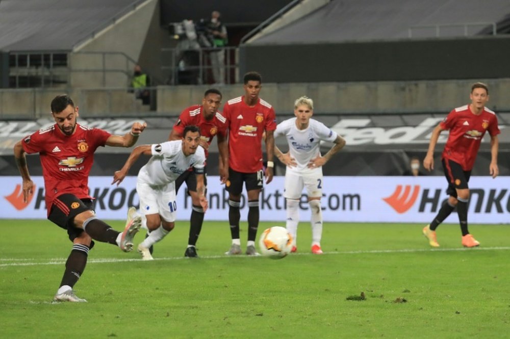 Bruno Fernandes' penalty was the difference between the two sides. AFP