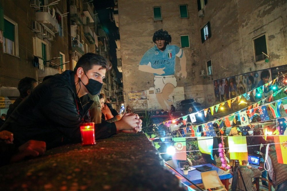 Naples mourned Maradona. AFP