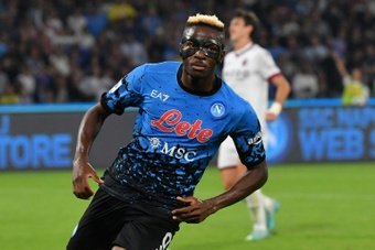 Victor Osimhen struck the winner as Napoli defeated Bologna. AFP