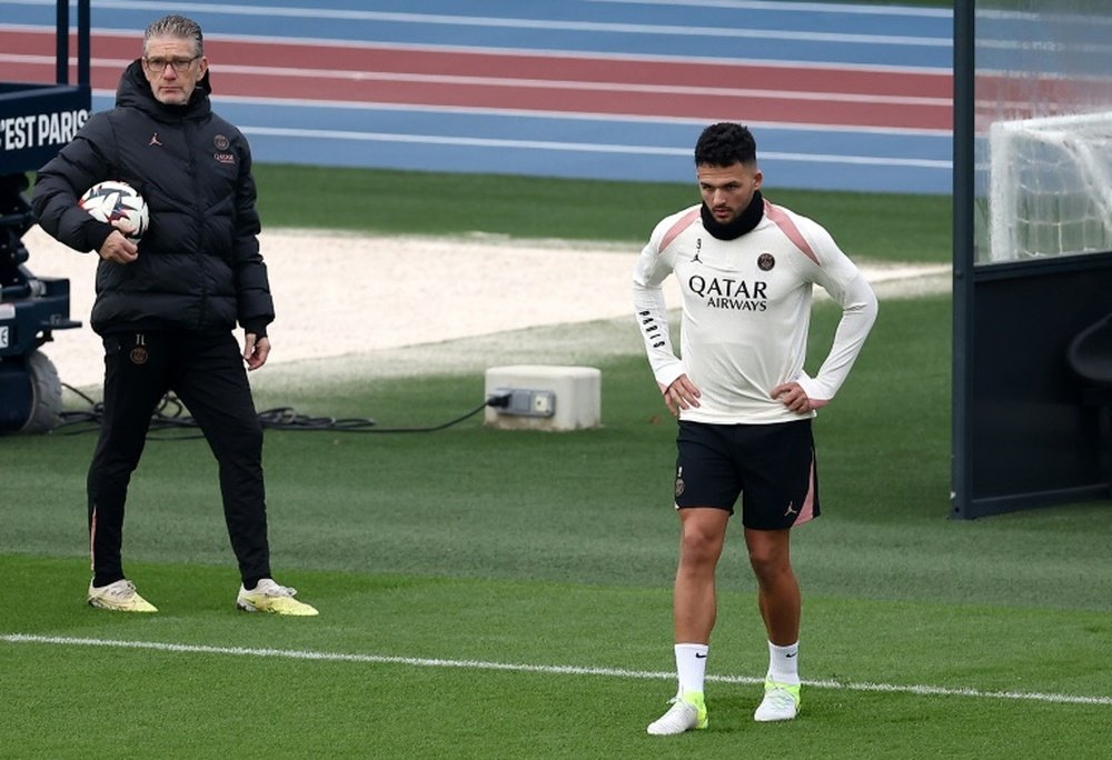 Goncalo Ramos is back training with PSG. AFP