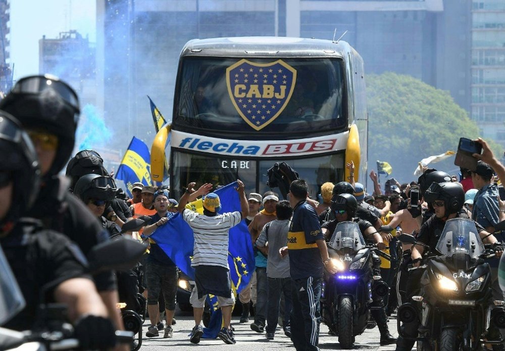 Boca Juniors' coach was attacked by River fans. AFP
