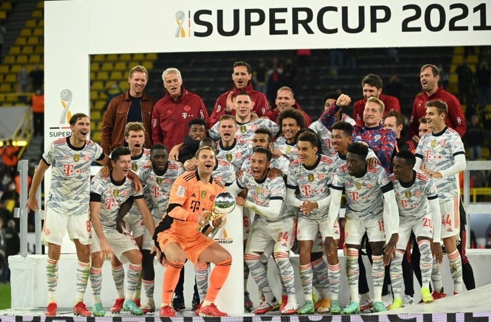 Nagelsmann celebrated his first trophy as Bayern boss in their Super Cup win over Dortmund. AFP