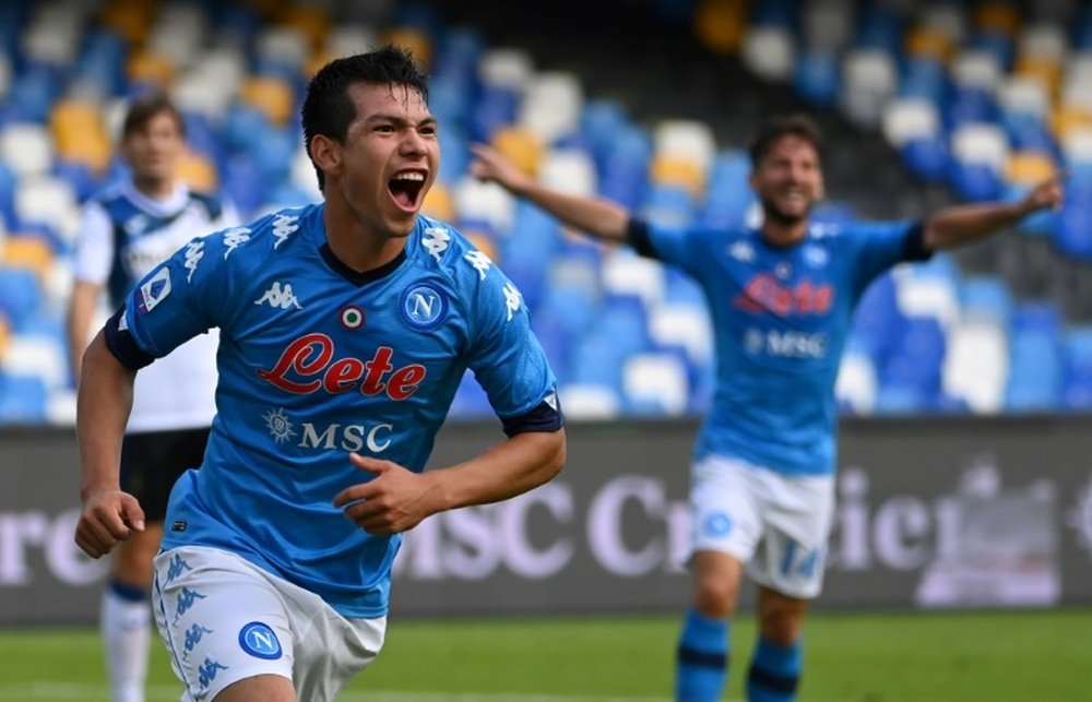 Hirving Lozano scored twice as Napoli beat Atalanta 4-1. AFP