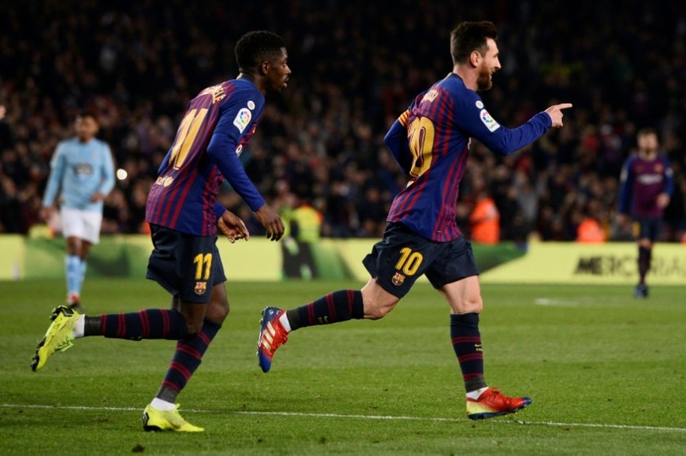Messi and Dembele on target. AFP