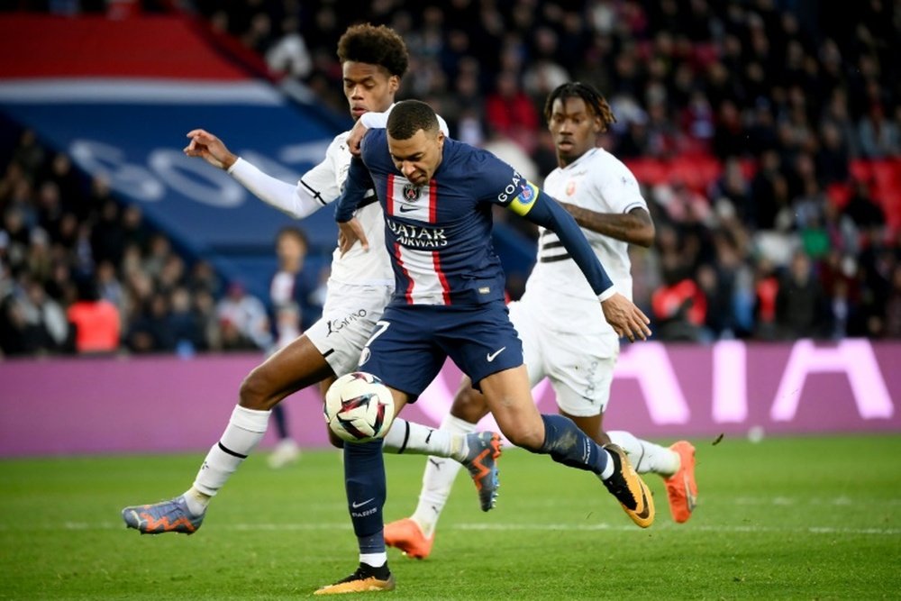Rennes inflicted a first home league defeat of the season on Kylian Mbappe and PSG. AFP