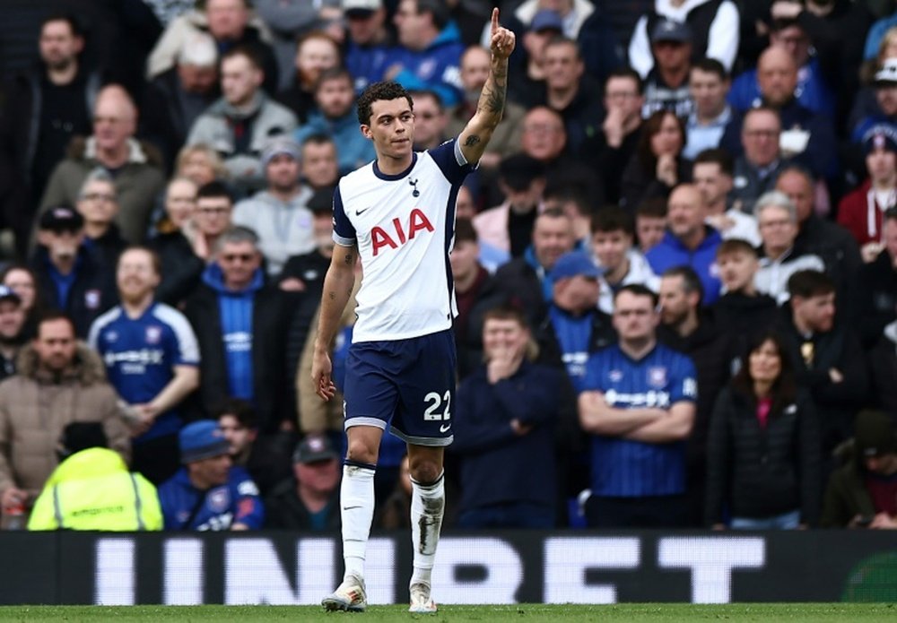 Brennan Johnson is Tottenham's leading scorer this season with 16 goals. AFP