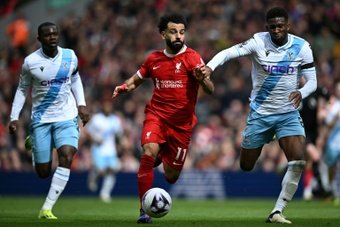 Salah endured a frustrating match along with his teammates. AFP