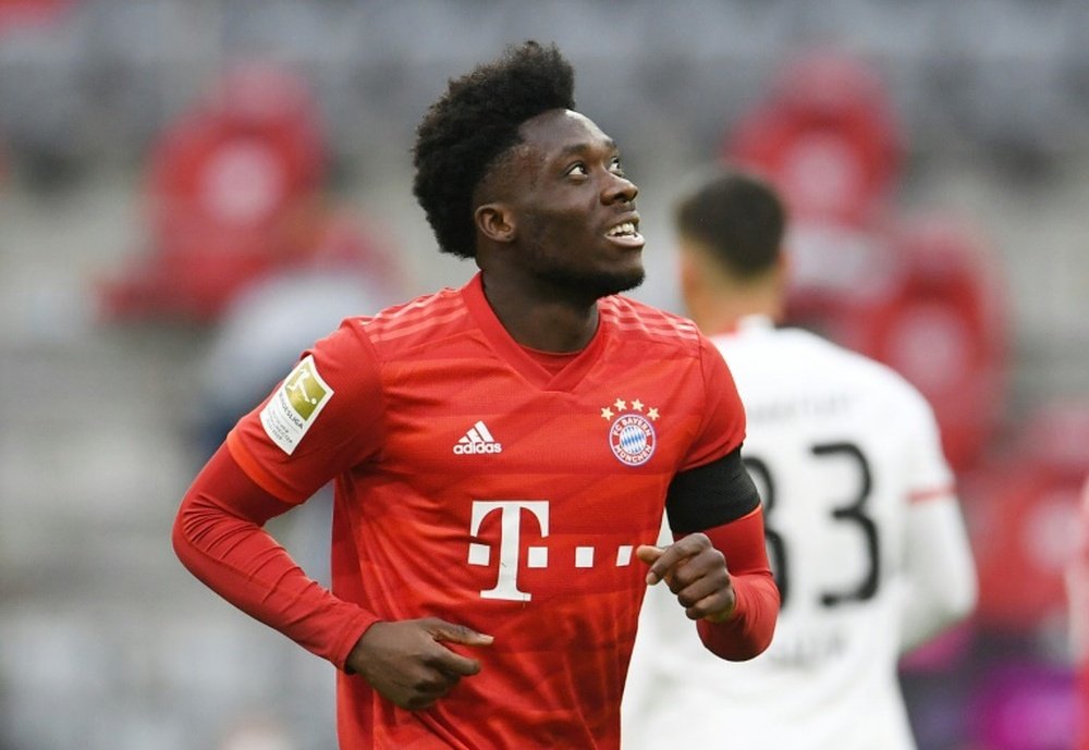 Alphonso Davies skipped training with a groin problem. AFP