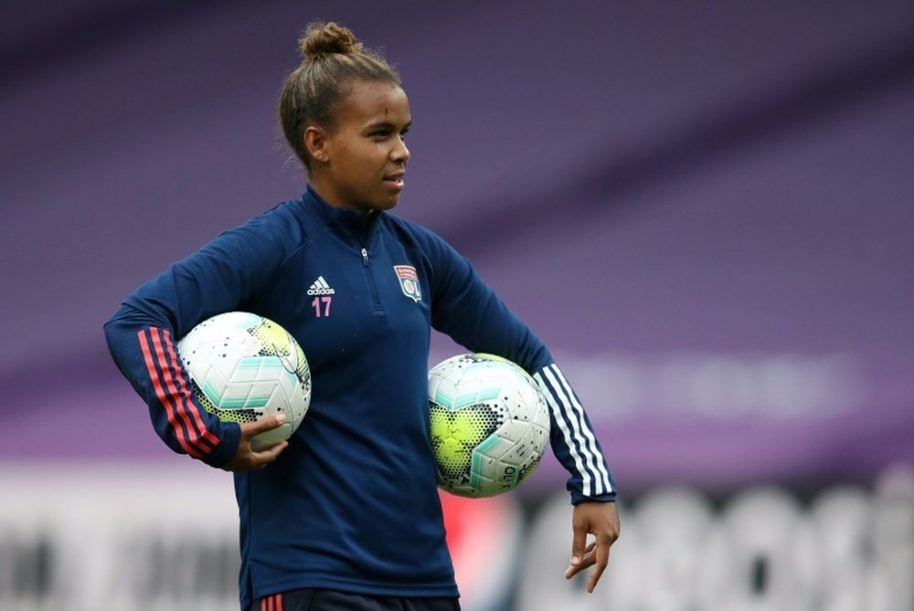 Nikita Parris put Lyon ahead against Brondby in the Women's CL. AFP