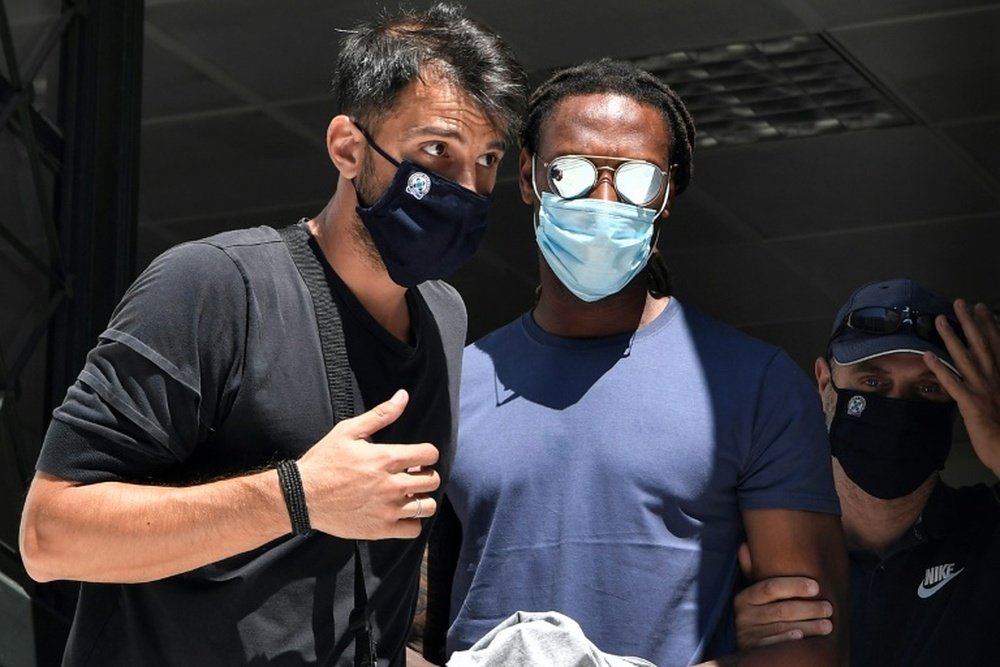 Ruben Semedo leaves Mondays hearing before an Athens public prosecutor. AFP