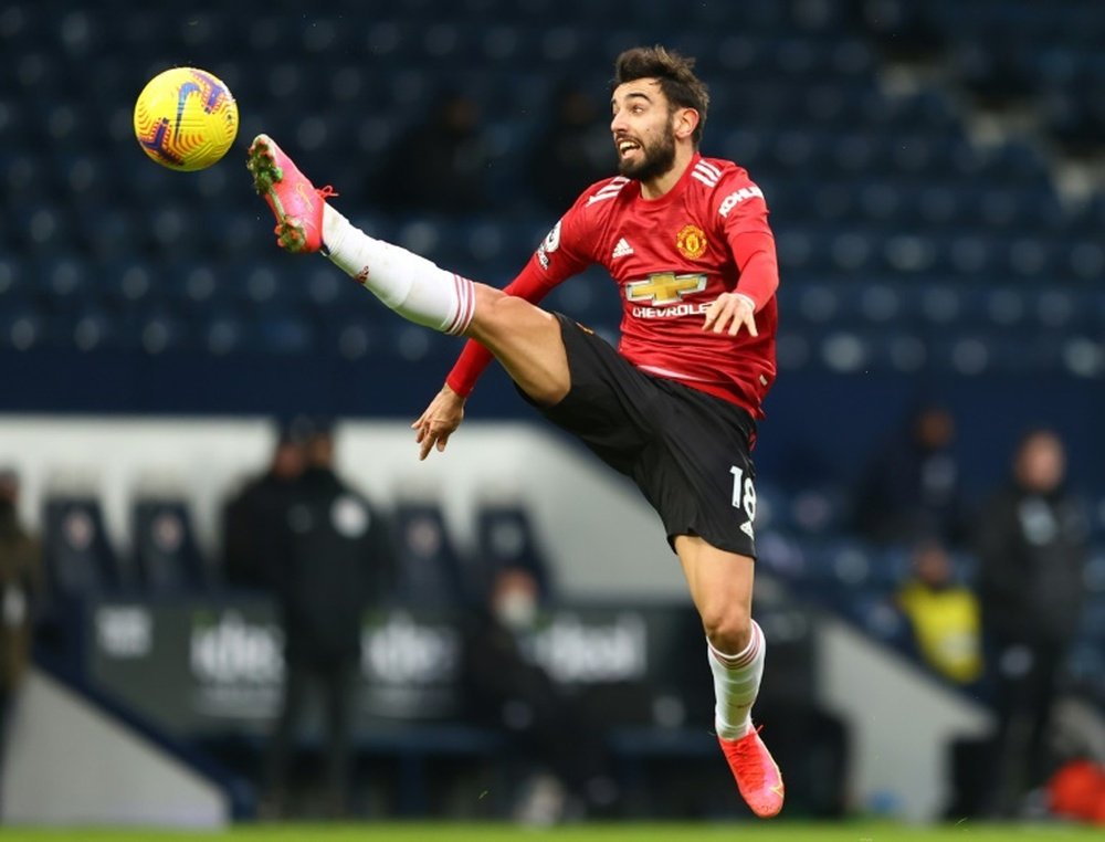 Bruno Fernandes' goal was not enough for Man Utd to beat WBA. AFP