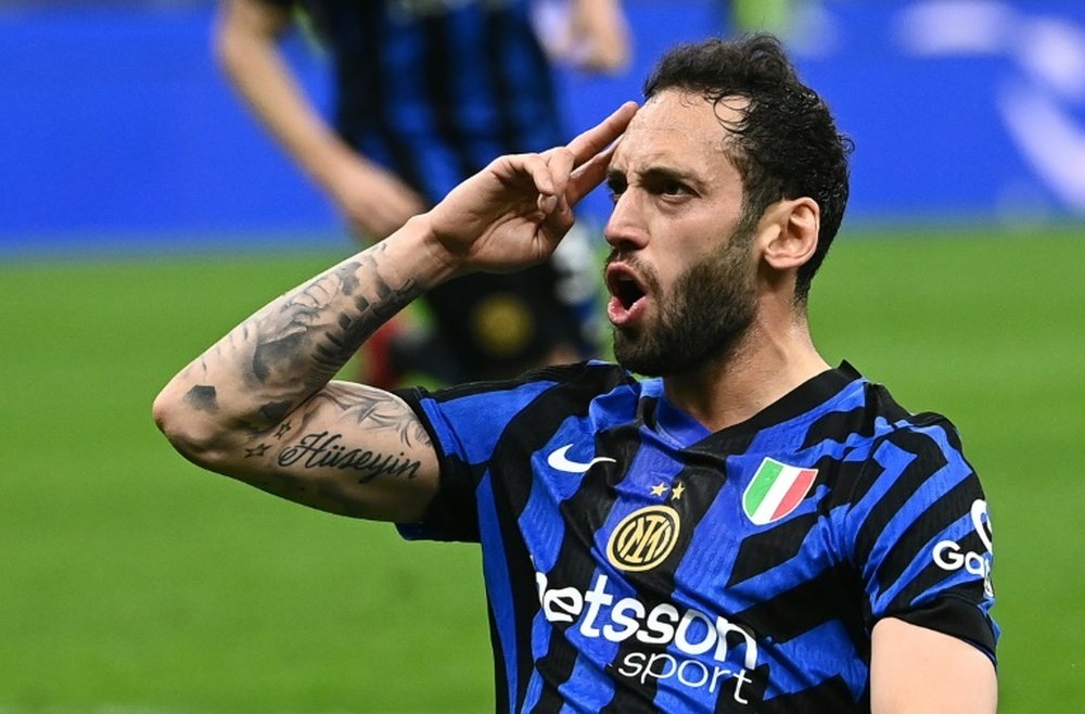 Calhanoglu drew Inter level with his 10th goal of the season. AFP