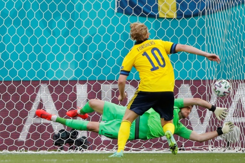 Forsberg scored a penalty in Sweden's win over Slovakia. AFP