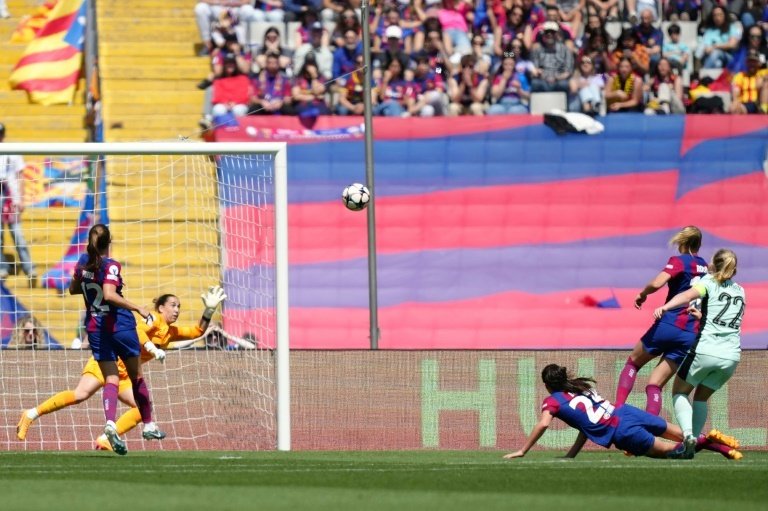 Cuthbert scored the winner against Barcelona in the semi-final first leg. AFP