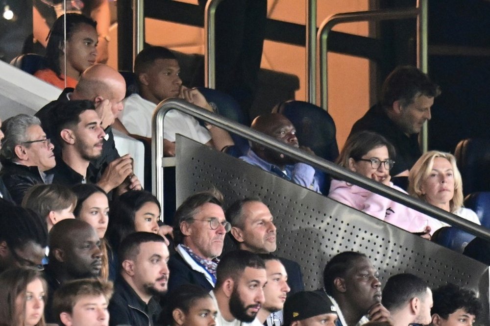 Mbappe looked on from the stands in Paris Saint-Germains season opener. AFP