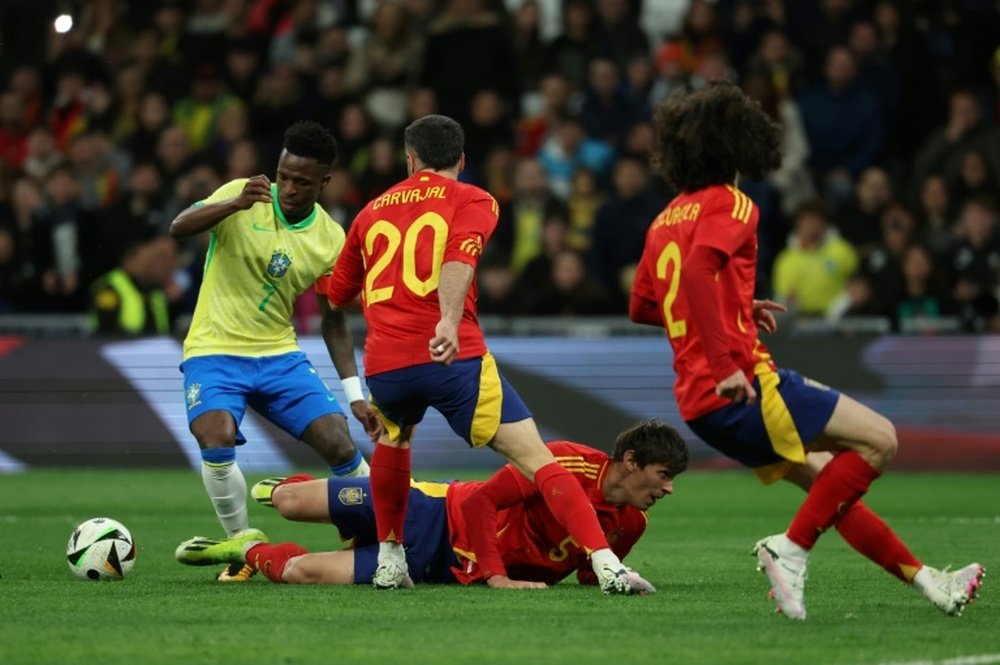 Vinicius Junior played against Spain on Tuesday in a match arranged to combat racism. AFP