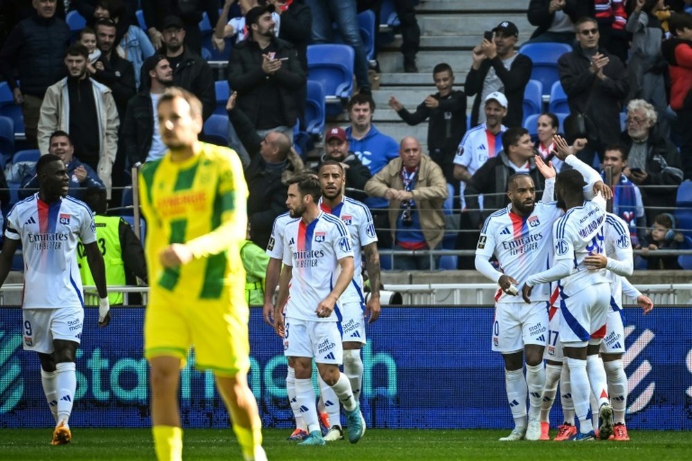 Nicolas Tagliafico scored in Lyon's 2-0 against Nantes on Sunday. AFP