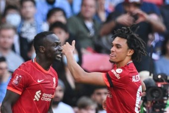 Sadio Mane (L) got a brace as Liverpool beat Man City in the FA Cup semi-final. AFP