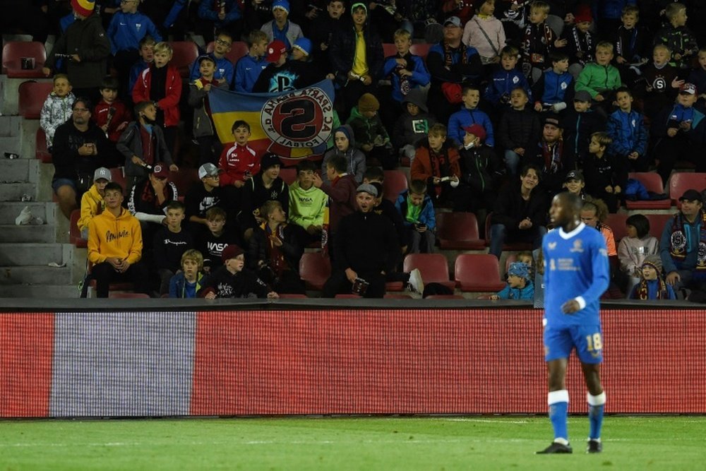 Rangers midfielder Glen Kamara was booed by a crowd of school children in Prague. AFP