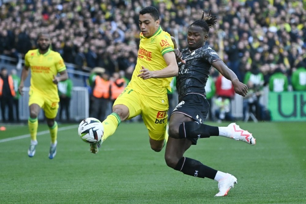 Mohamed (L) will sit out Nantes final match of the Ligue 1 season. AFP