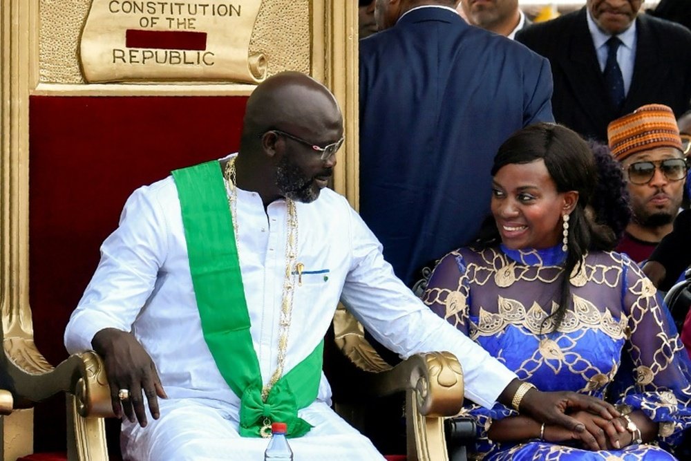 George Weah became president of Liberia in January. AFP
