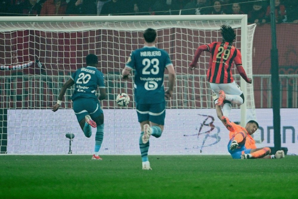 Evann Guessand scored Nice's opening goal in the seventh minute. AFP