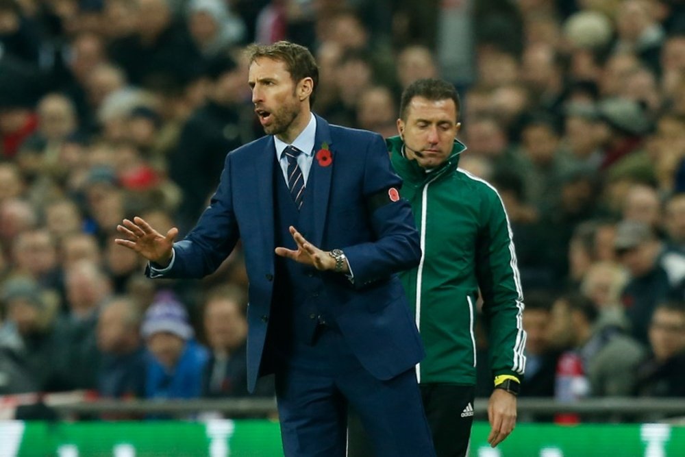Englands Interim manager Gareth Southgate gestures during a World Cup 2018 qualification match between England and Scotland at Wembley stadium in London on November 11, 2016