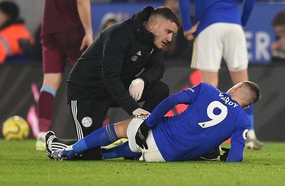 Jamie Vardy's injury is not as bad as first thought. AFP