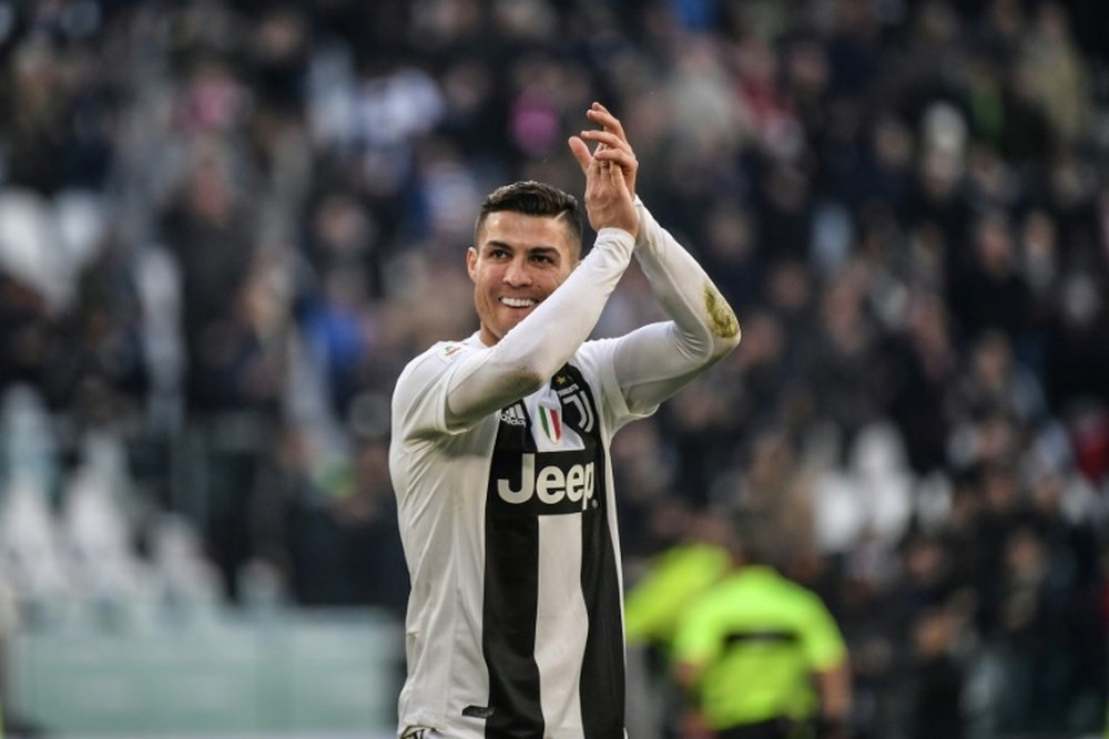 Cristiano Ronaldo scored the 100th goal in all competitions for Juve ion 2018. AFP