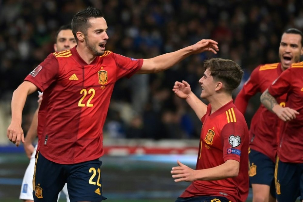 Pablo Sarabia scored Spains winner in a 1-0 victory over Greece. AFP