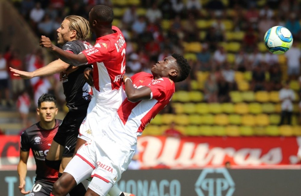 Monaco v Nimes was briefly halted to due to insults from the stands. AFP