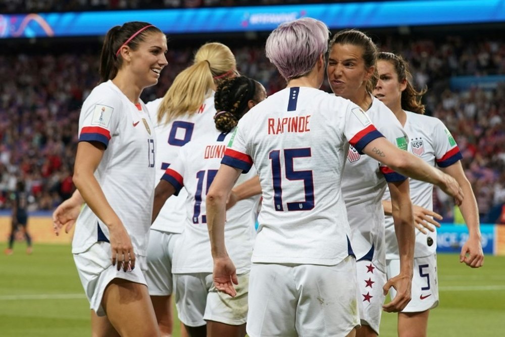 USA's Rapinoe sends USA straight to semi-finals. AFP