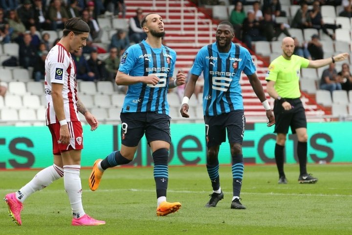 Gouiri hat-trick maintains Rennes' European hunt