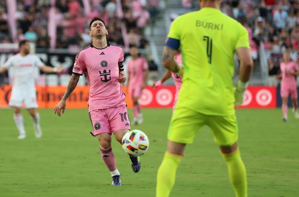 Lionel Messi was on target but Inter Miami were held 3-3 by St. Louis on Saturday. AFP