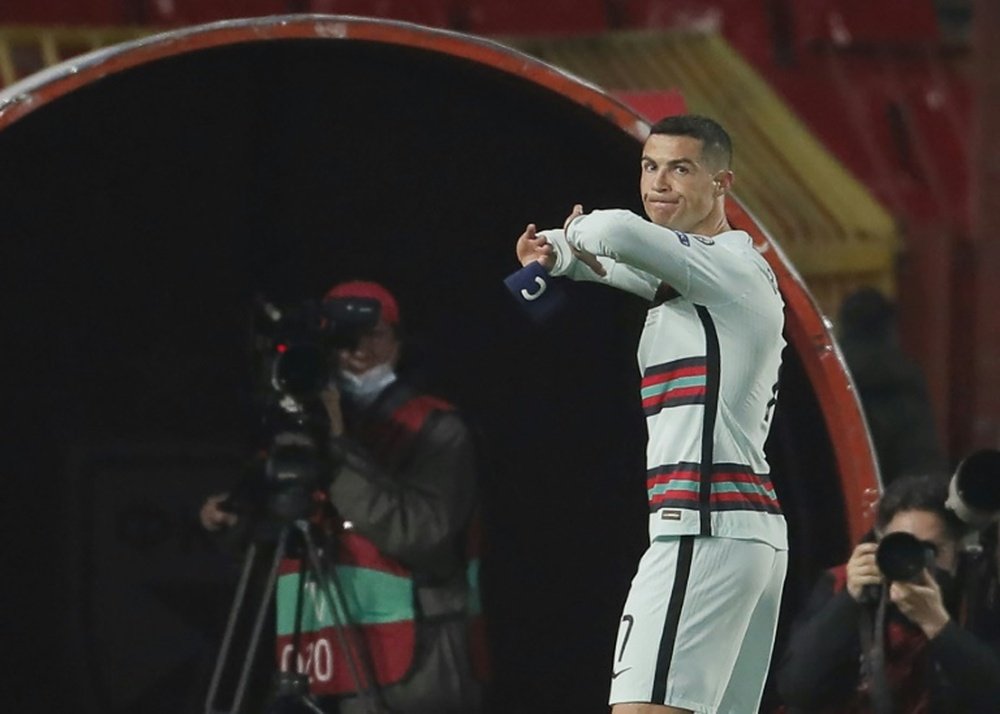 Cristiano Ronaldo was left fuming after being denied what he thought was a late winning goal. AFP