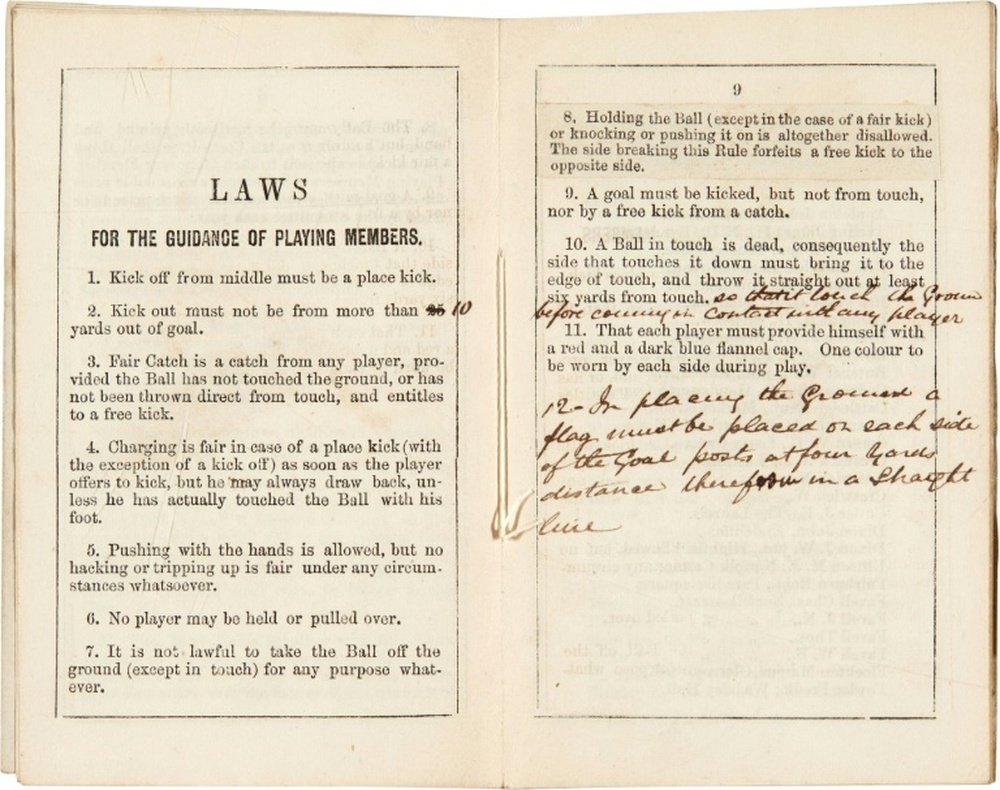 Football rule book from 1859 sells for £57,000. AFP