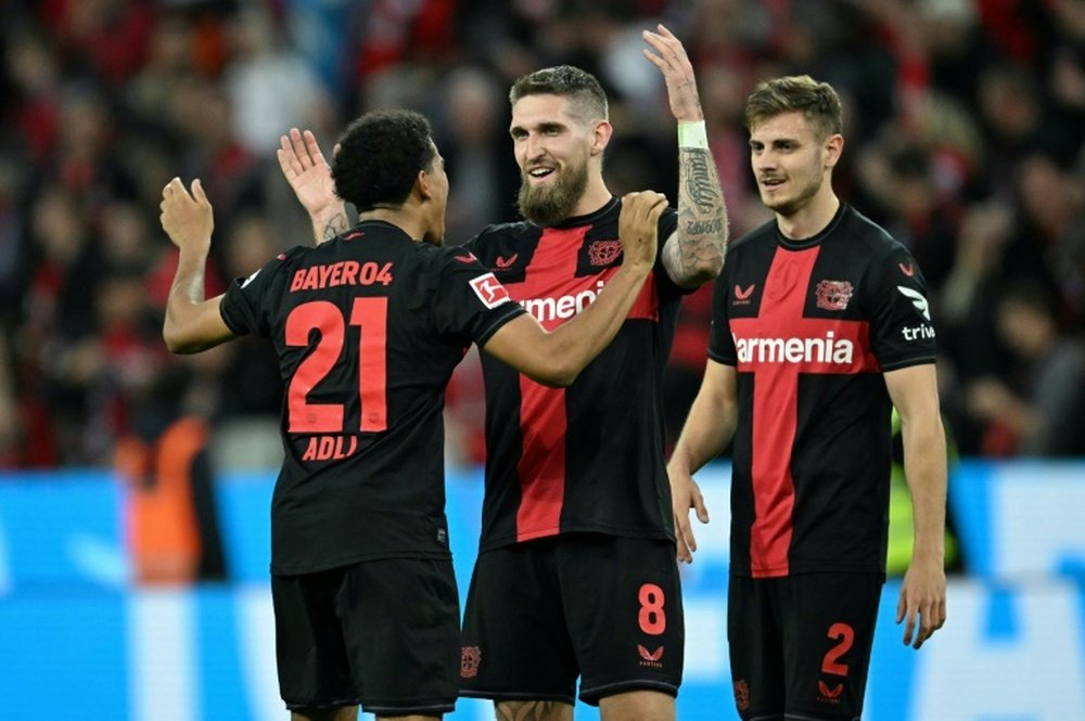 Andrich's strike keeps Leverkusen's remarkable streak of late goals alive. AFP