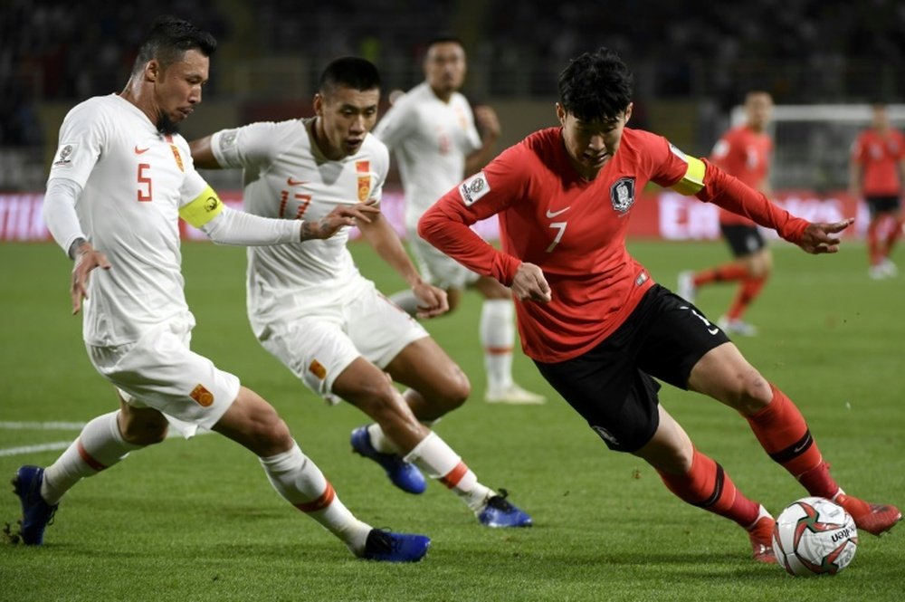 Son Heung-min put in an top performance to help South Korea overcome China. AFP