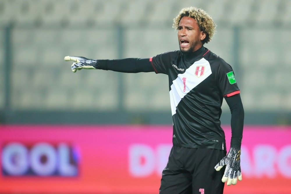 Red card: Goalkeeper Pedro Gallese. AFP