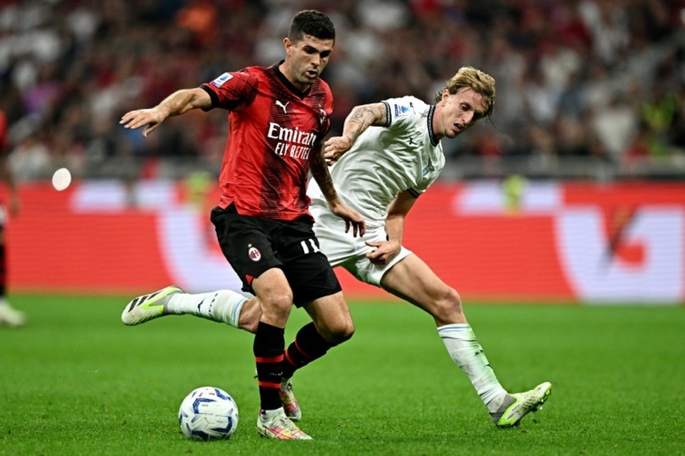 Pulisic (L) set Milan on their way to victory over Lazio. AFP