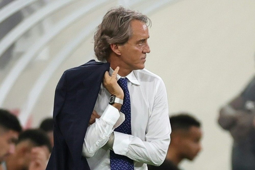 Roberto Mancini had his contract with Saudi Arabia terminated on Thursday. AFP