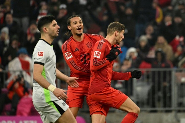 Leon Goretzka scored a brace as league leaders Bayern Munich beat Wolfsburg 3-2 at home on Saturday, going seven points clear of defending champions Bayer Leverkusen.