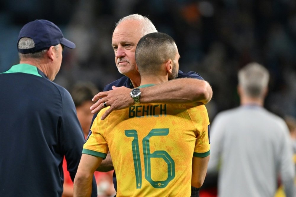 Australia finished the match with 10 men after O'Neill was red-carded for lunging at Hwang. AFP